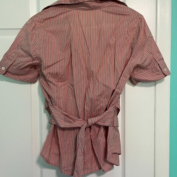 BCBGMaxazria Pink pinstripe button down blouse - Picture 3 of 3